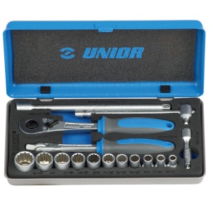 188BI12P16INCH Trusa capete chei tubulare 1/4" in cutie metalica/16pcs