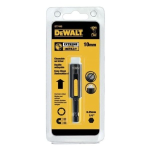 Bit tubular EXTREME IMPACT DeWALT DT7440, 10 x 75mm cu sistem de curatare, prindere hexagonala 1/4"
