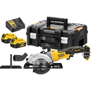 Fierastrau circular de mana DeWalt DCS571P2, 18V, 2 x5.0 Ah, 115 mm, motor fara perii