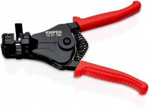 KNIPEX 12 21 180 EAN Clește dezizolator cu cuţite profilate cu manșoane de prindere din plastic lăcuit cu negru 180 mm