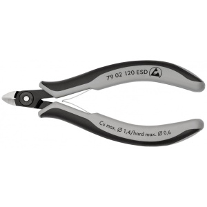 KNIPEX 79 02 120 ESD Șfic de precizie pentru sisteme electronice ESD cu manşoane multicomponent brunat 120 mm