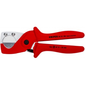 KNIPEX 90 25 185 Tăietor de țevi pentru conducte compozit din plastic din material plastic dur, ranforsat cu fibră optică 185 mm
