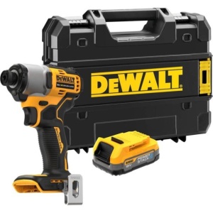 Masina de insurubat cu impact Dewalt DCF840E1T, cuplu maxim 192 Nm, cu 1 acumulator POWERSTACK 18V / 1.7 Ah in valiza de transport TSTAK