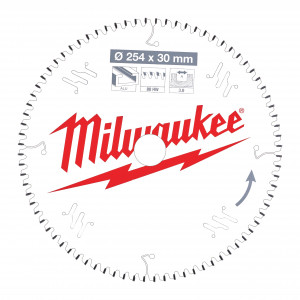 Pânze pentru fierăstrău tăieri înclinate Milwaukee (Diametru interior disc (mm): 30, Nr. dinți: 80, Diametrul exterior al pânzei (mm): 254, Lățime tăiere (mm): 3)