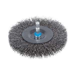 Perie tip disc fir ondulat Wolfcraft 2103000, D 100 mm, grosime sarma 16 mm, tija hexagonala 1/4"