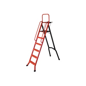 Scari pliabile din aluminiu LESCABO cu platforma, 1 tronson - 5 trepte