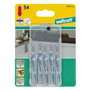 Set 5 panze pentru fierastrau pendular Wolfcraft 2654000, prindere in T, pentru metal, adancime taiere 1 - 3 mm