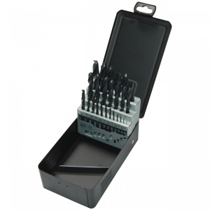 Set burghie HSS-R (25 buc) [ ⌀ 1/ 1.5 / 2 / 2.5 / 3 / 3.5 / 4 / 4.5 / 5 / 5.5 / 6 / 6.5 / 7 / 7.5 / 8 / 8.5 / 9 / 9.5 / 10 / 10.5 / 11 / 11.5 / 12 / 12.5 / 13 mm ]