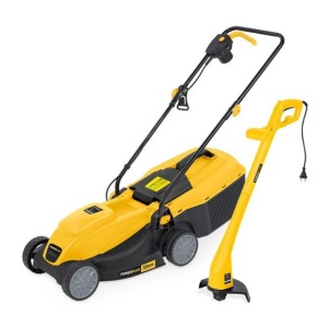 Set gradina masina electrica de tuns gazonul si trimmer electric Powerplus POWXG6212T, 1300 W / 250 W, 32 / 22 cm