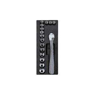 Set tubulare si clichet 1/2, din INOX 10-32mm in suport termoformatat T99