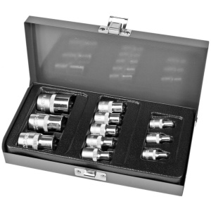 TRUSA TUBULARE 1/4", 3/8" si 1/2" TORX E4-E20 CU ADAPTOARE - 11P.