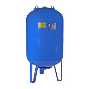 Vas de expansiune vertical Wassertechnik WTH300VMBLUE, apa rece, volum 300 l, presiune max.10 bari, cu suport, manometru