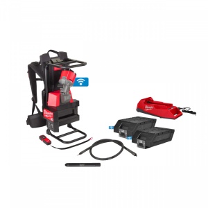 Vibrator de beton MX FUEL™ cu rucsac, echipat cu 2 baterii, incarcator, lance 2 metri, cap de 38 mm
