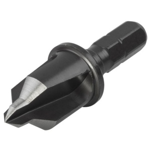 Burghiu zencuitor Wolfcraft 4383000, HSS cu opritor D 10 mm, 3 lame de taiere, prindere hexagonala