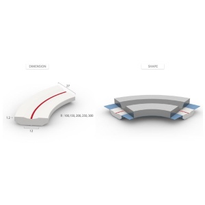 CBM 8067 (R150) - Suport ceramic cu raza, sudura - 12X27XR150 mm