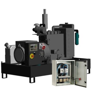 Generator de curent diesel Pramac GBW15Y_A, trifazat, 13.46 kVA, panou automat, fara carcasa insonorizata, panou transfer LTS