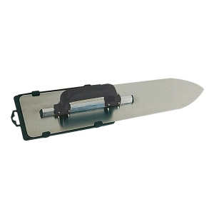 Gletiera din otel, model flamand, cu montura de aluminiu, varf tip focos, maner PVC inchis - 600×120