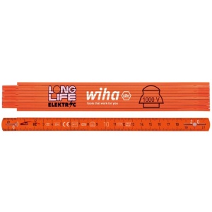 Metru pentru electricieni, izolat 1000 V, WIHA, 2 m