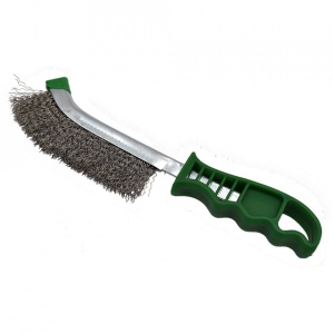 Perie de sârmă inox cu mâner verde
