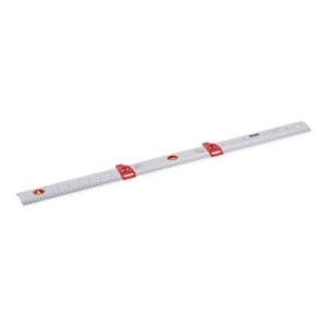 Rigla aluminiu cu gradatii, nivela si suporti ghidaj Kreator KRT703900, 900 mm