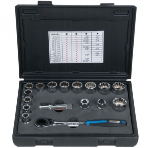 Set chei tubulare, KS TOOLS TRIPLEplus, 3/8"+1/2", 17 piese