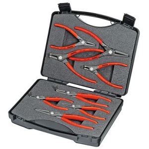 Set Cleşti KNIPEX de precizie pentru inele siguranţă in geanta rezistenta, 8 piese