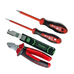Set scule HAUPA cleste, dezizolator, 2 surubelnite, 4 piese