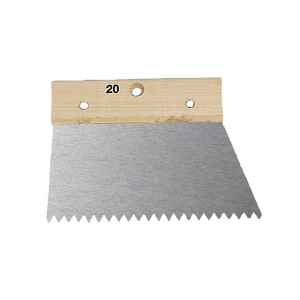 Spatula dintata triunghiular, maner de lemn - 20 (7×5)