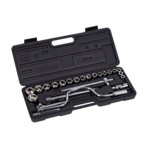 Trusa chei tubulare 24 piese Kreator KRT500104, prindere patrat 1/2", in cutie de plastic