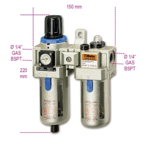 Baterie filtranta cu regulator si lubrificator 1/4" 1919F1/4