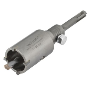 Carota cu burghiu centrare SDS Plus Wolfcraft 5480000, D 40 mm, lungime activa 46 mm