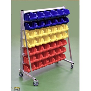 Carucioare-sistem din aluminiu pentru cutii de depozitare, tip CSCD