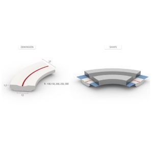 CBM 8067 (R200) - Suport ceramic cu raza, sudura - 12X27XR200 mm