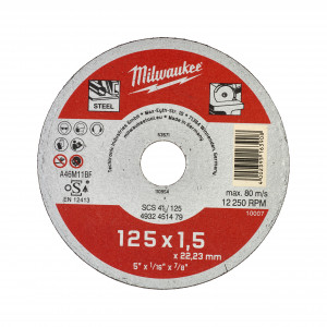 Disc taiat metal/inox Milwaukee - Seria Contractor SCS 41 / 125 x 1.5 x 22 mm