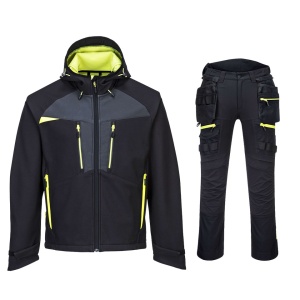 DX4 - Costum haine de lucru, softshell + pantalon negru