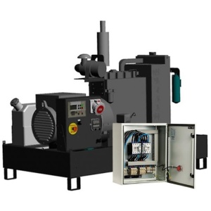 Generator de curent diesel Pramac GBW35Y_A, trifazat, 37.34 kVA, panou automat, fara carcasa insonorizata, panou transfer LTS