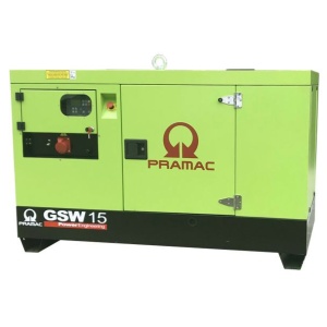 Generator de curent diesel Pramac GSW15Y_S, trifazat, 13.67 kVA, panou automat, carcasa insonorizata