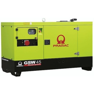 Generator de curent diesel Pramac GSW45P_S, motorizare Perkins, trifazat, 48 kVA, cu carcasa insonorizanta, panou automat