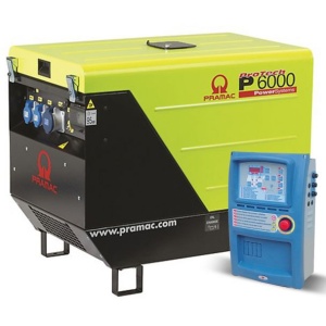 Generator de curent diesel PRAMAC P6000_AVR_CONN_DPP_AMF, monofazat, 5.9 kVA, pornire electrica, carcasa insonorizata, panou de automatizare
