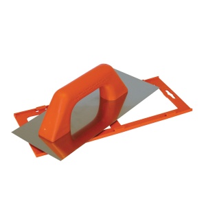 Gletiera INOX model spaniol, cu montura de aluminiu, lama tesita, maner PVC inchis - 280×120