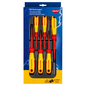 KNIPEX 00 20 12 V03 Pachet de șurubelnițe VDE Phillips®/Pozidriv® (carton cu autoservire/în blister)