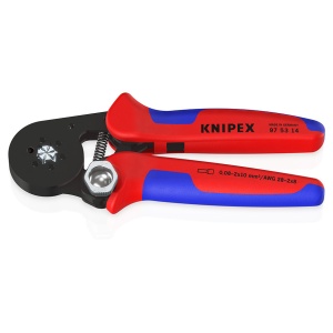KNIPEX 97 53 14 SB clește de sertizat ferule, cu autoreglaj cu introducere laterală cu manşoane multicomponent brunat 180 mm (carton cu autoservire/în blister)