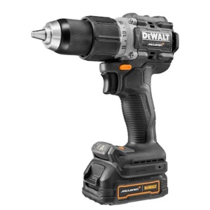 Masina de gaurit cu percutie si insurubat DeWalt DCD85ME2GT, editie speciala McLaren, cu 2 acumulatori POWERSTACK 18V / 1.7Ah si incarcator in valiza TSTAK