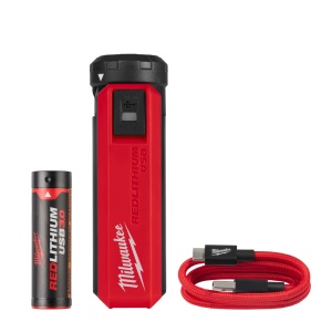 MILWAUKEE, KIT REDLITHIUM™ USB SURSĂ DE ALIMENTARE PORTABILĂ ȘI ÎNCĂRCĂTOR