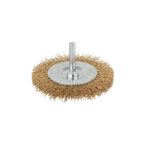 Perie de alama Wolfcraft 8475000, tip disc, D 75, grosimea sarmei 7 mm, tija rotunda D 6 mm