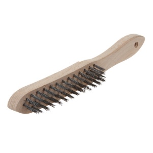 Perie de mana Wolfcraft 2723000, sarma otel ondulat 4 randuri, 280 mm, maner lemn, lungime sarma 23 mm, lungime armatura 140 mm