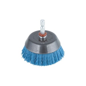 Perie Wolfcraft 2729000, tip oala, nylon albastru, D 65 mm, tija hexagonala 1/4"