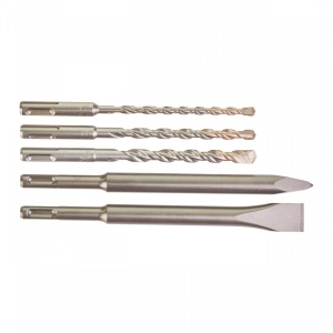Set 3 burghie + spitz + dalta SDS plus Milwaukee [ Set burghie ⌀ 6 / 8 / 10 x 160 mm, șpiț și daltă SDS-Plus ]