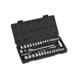 Trusa chei tubulare 39 piese Kreator KRT500103, prindere patrat 3/8 ”, in cutie de plastic