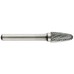 1031832 Freza din carbura de tungsten forma F - arcuita cu cap rotunjit, ascutire dubla, tip D, DIM 10